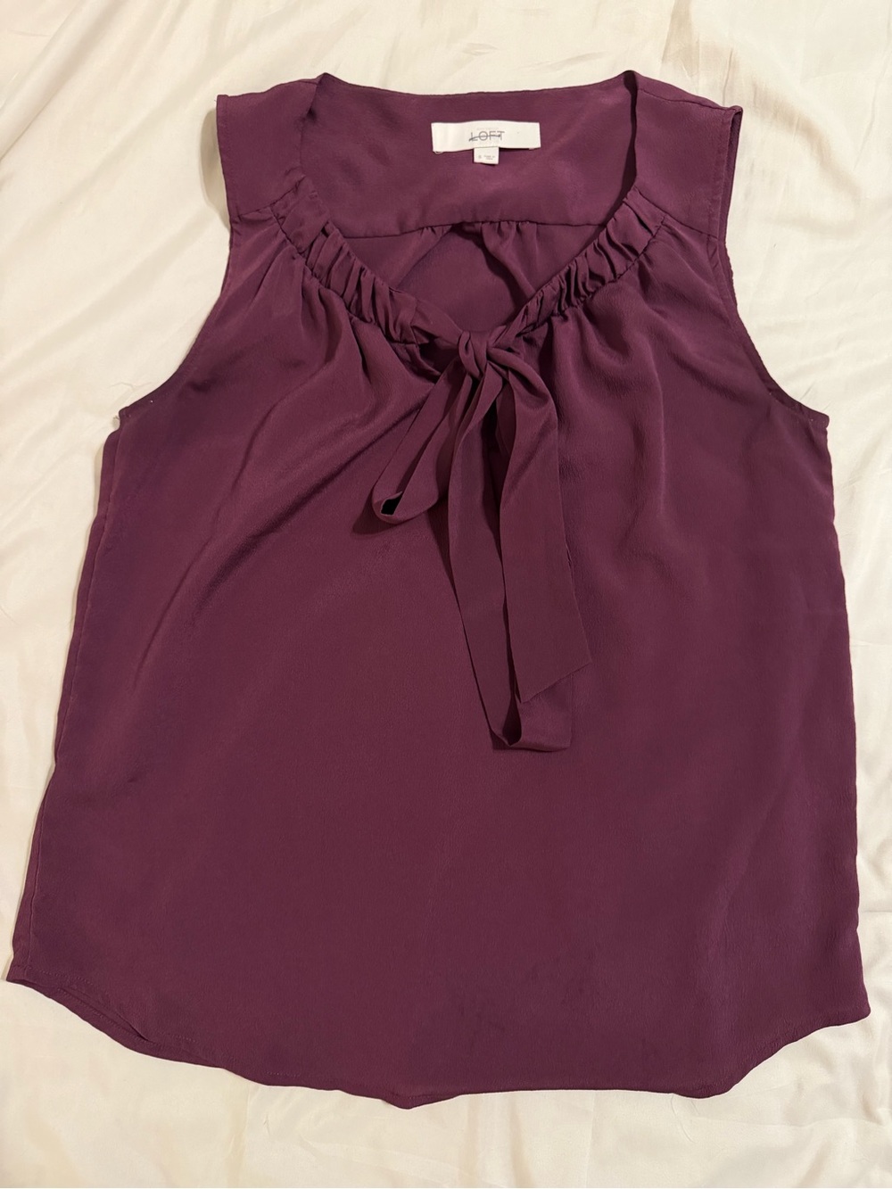LOFT Plum Tie-Neck Sleeveless Camisole